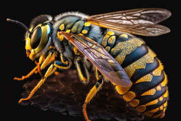 wasp on white background created with Generative AI technology