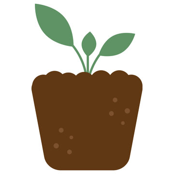 green plant growing in brown pot clip art preview