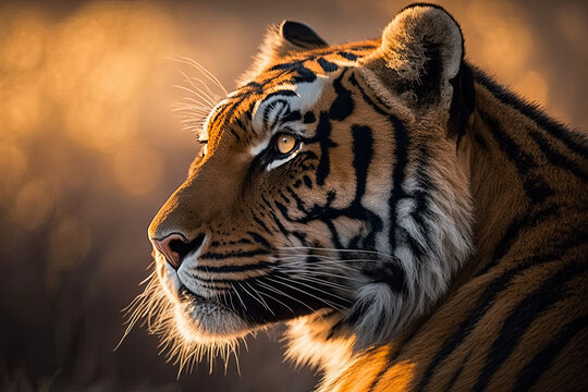 portrait of a tiger created with Generative AI technology