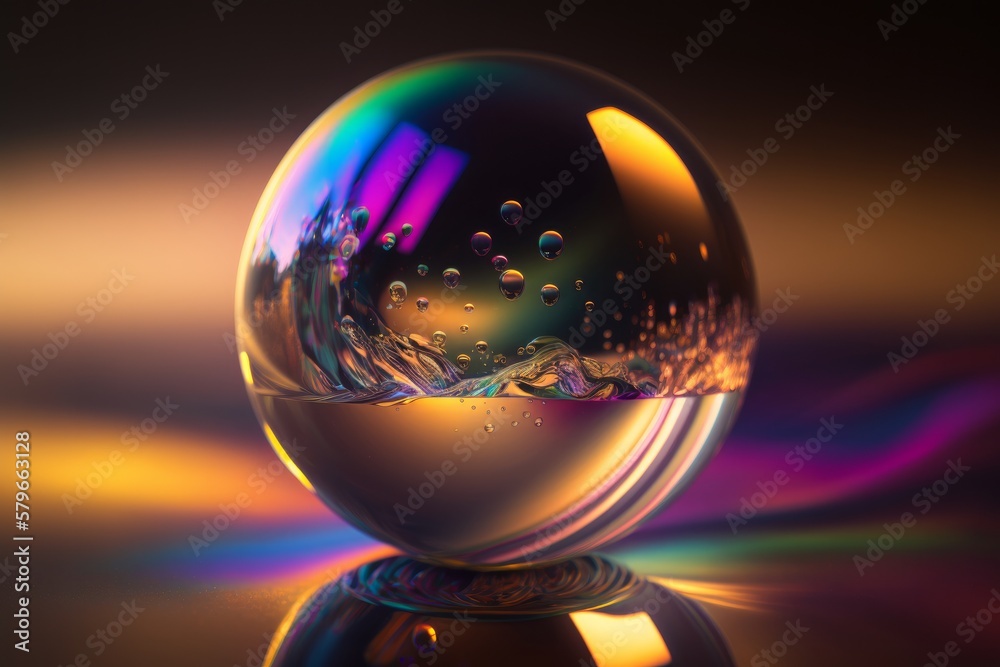Aufkleber abstract liquid holographic gradient shape. generative ai
