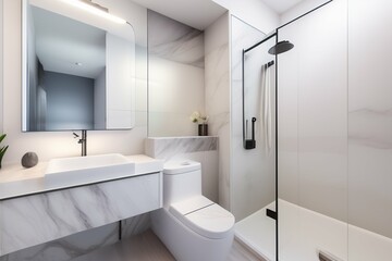 clean white and minimal bathroom