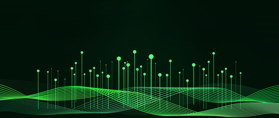 green abstract background with lines