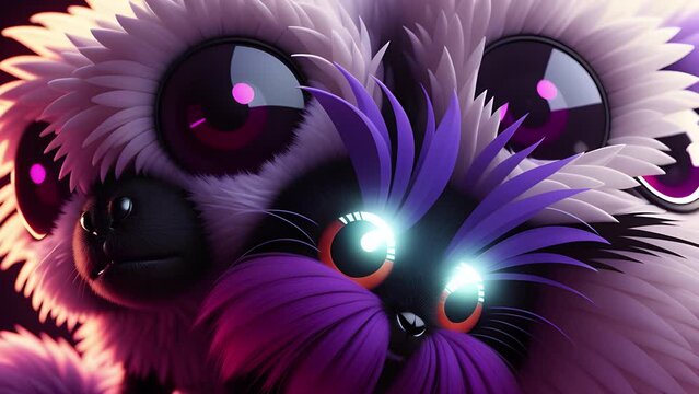 Shaggy hairy woolen cute spider, created with the help of artificial intelligence, AI generative.