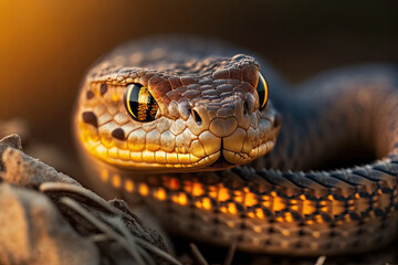 Fototapeta premium close up of a snake created with Generative AI technology