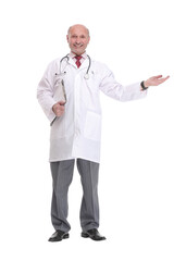 Full length portrait of a mature doctor holding a clipboard and posing