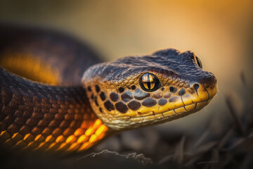 Fototapeta premium close up of a snake created with Generative AI technology