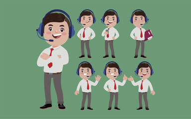 Obraz premium Call center and customer service character