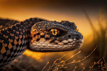 Obraz premium close up of a snake created with Generative AI technology