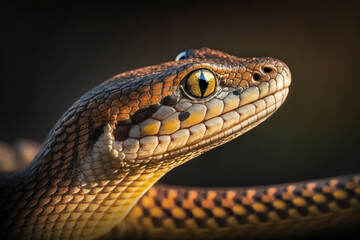 close up of a snake created with Generative AI technology