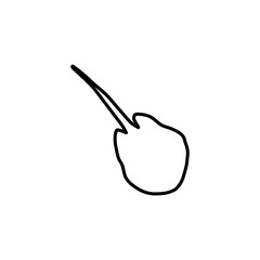 Stingray fish Character black sea animal on deep background. Wild life illustration. Vector illustration.