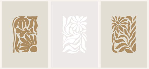 Flower market print. Abstract floral vector illustration. Flower market poster concept template perfect for postcards, wall art, banner etc. Retro 70s, 80s, 90s botanical design.