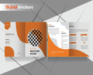 business bi-fold brochure design template