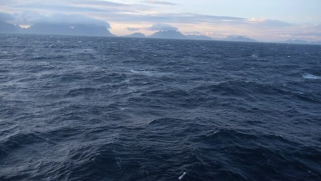 sea in windy day, Lofoten islands