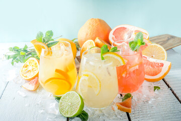 Set of various lemonades