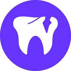 Vector Design Broken Tooth Icon Style