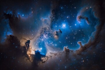 Obraz na płótnie Canvas Starry Sky with Cosmic Nebulae space, generative ai
