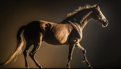 horse in the field created with Generative AI technology
