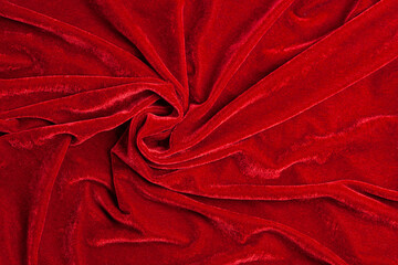 Red velvet background close up.