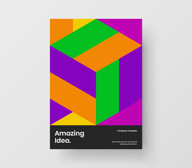 Abstract annual report design vector concept. Trendy geometric hexagons cover template.