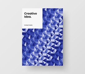 Creative front page design vector illustration. Trendy mosaic pattern pamphlet concept.