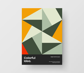 Unique geometric tiles corporate identity layout. Modern booklet vector design template.