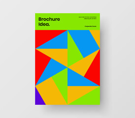 Abstract corporate brochure A4 vector design concept. Premium geometric tiles presentation layout.