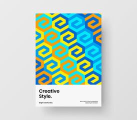 Original brochure vector design concept. Isolated mosaic pattern poster illustration.