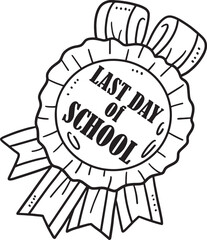 Fototapeta na wymiar Last Day of School Isolated Coloring Page for Kids