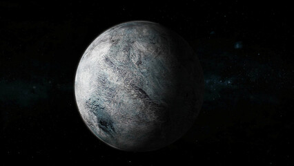 Obraz na płótnie Canvas 3d Eris_fictional planet view star space