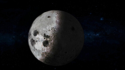 Obraz na płótnie Canvas 3d realistic moon planet in the galaxy