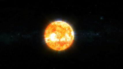 3d glowing sun planet