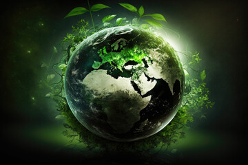 Ecology theme and banner use, earth day and clean planet. Sustainable energy to contain fresh air. Green deal social theme. 