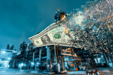 Inflation destroys currency. Inflation destroys money. Tearing up banknotes. 