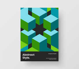 Fototapeta premium Trendy catalog cover A4 design vector layout. Isolated geometric hexagons poster illustration.