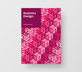 Premium company identity design vector layout. Multicolored geometric hexagons banner template.