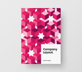 Fototapeta premium Amazing annual report A4 vector design illustration. Trendy mosaic hexagons corporate identity concept.