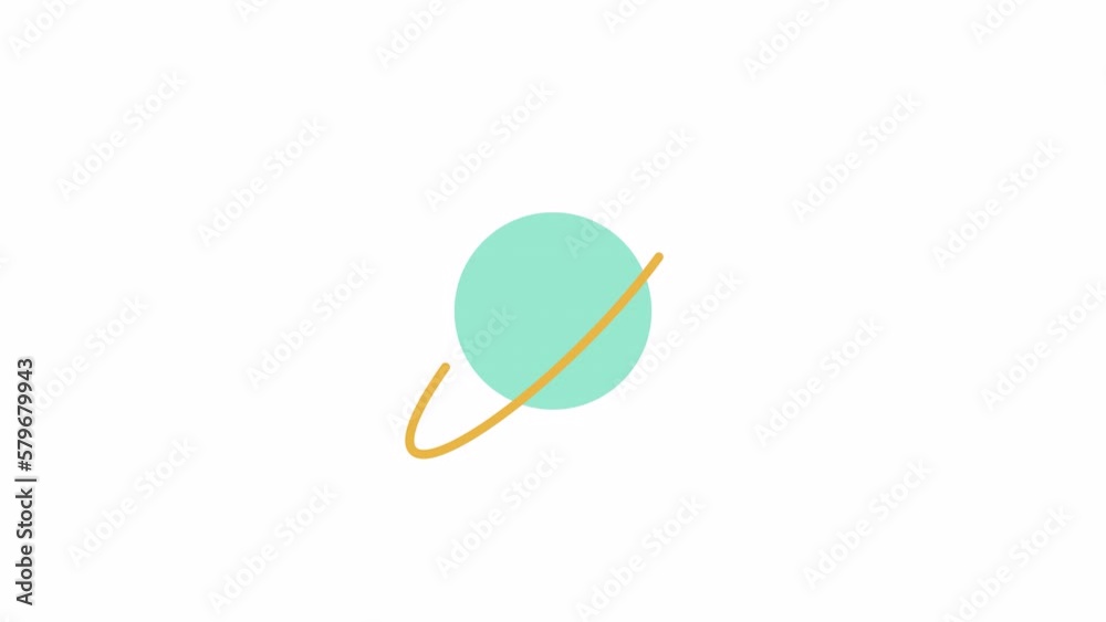 Aufkleber animated planet with ring preloader. saturn ball. waiting process. 4k video footage with alpha chann