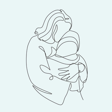 recommend clip art: Continuous line drawing of Jesus Christ , linear style and Hand drawn Bible Christian scene of son of God with people and kids. Easter illustration