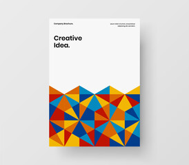Simple company brochure vector design concept. Premium geometric hexagons magazine cover illustration.