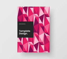Vivid company brochure vector design template. Premium mosaic pattern postcard concept.