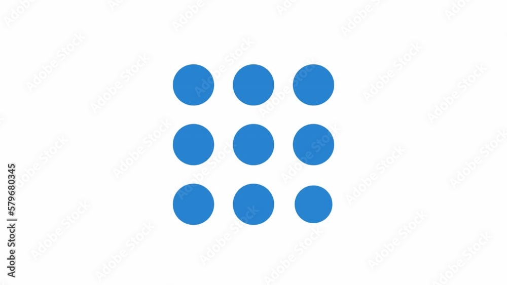 Fototapete animated disappearing dots preloader. missing circles. waiting process. 4k video footage with alpha 
