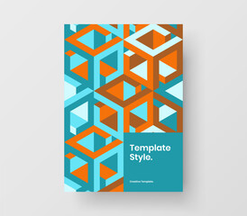 Isolated book cover vector design template. Multicolored mosaic pattern company identity concept.