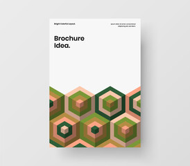 Fototapeta premium Amazing geometric shapes placard concept. Multicolored catalog cover vector design illustration.