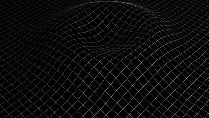 White wave grid mesh. Computer generated 3d render