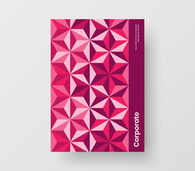Clean presentation A4 design vector layout. Unique geometric hexagons postcard illustration.