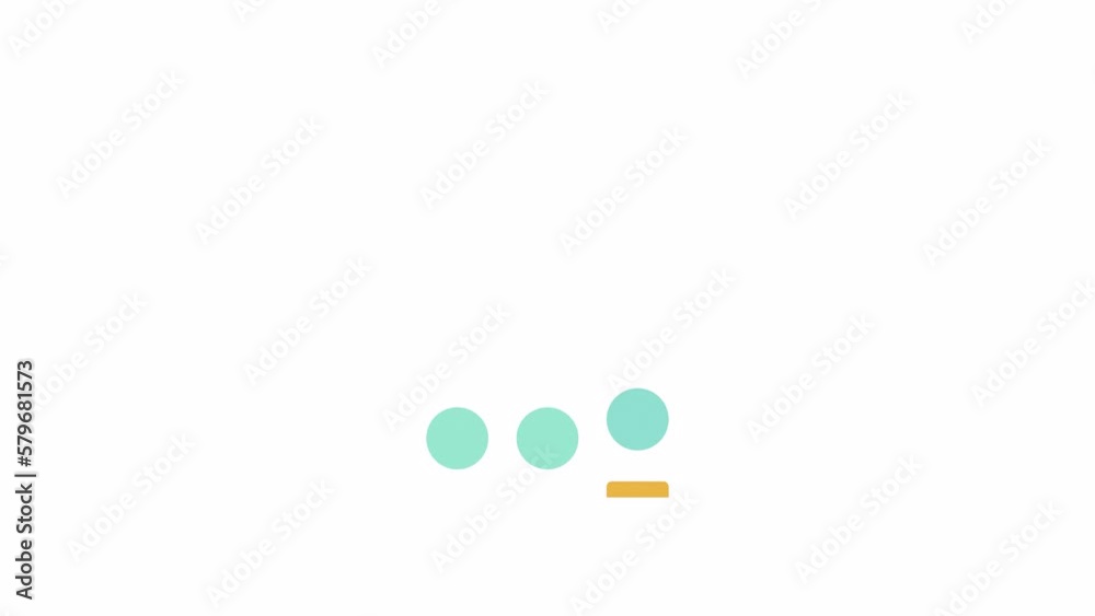 Fototapete animated unexpected preloader. dots on sticks. waiting process. 4k video footage with alpha channel 