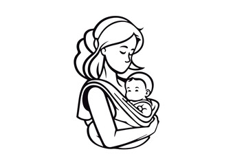 mother with his baby in arms 