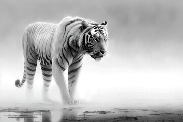 Tiger art background, generative ai