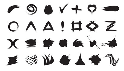 artistic brush strokes - stains, ink, flare - vectors for your projects