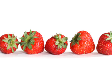 strawberries on a white background